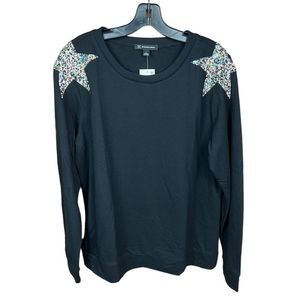 Black Star Embellished Women's Top